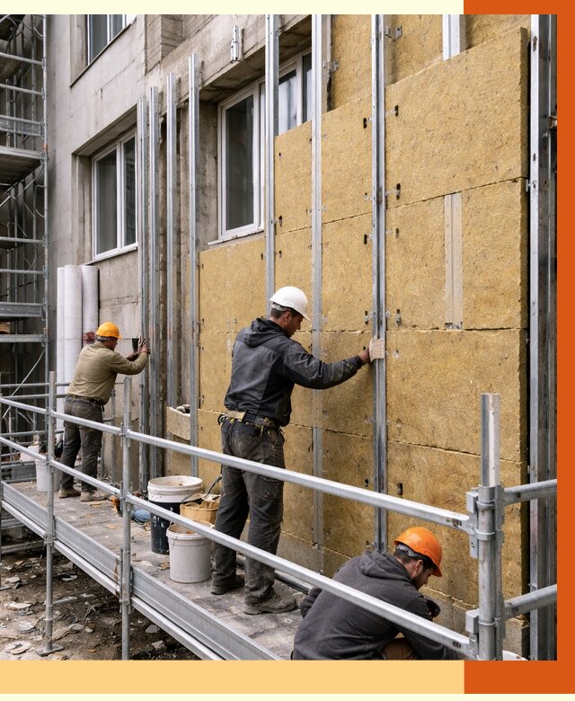 Утепление вентилируемого фасада в Брянске от 6021 руб/м2 — монтаж и утепление вентфасад | ТепломастерБнк